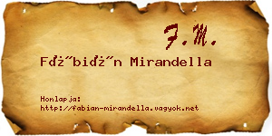 Fábián Mirandella névjegykártya