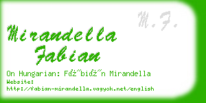 mirandella fabian business card
